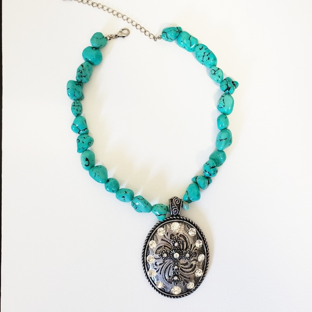 Turquoise cross necklace